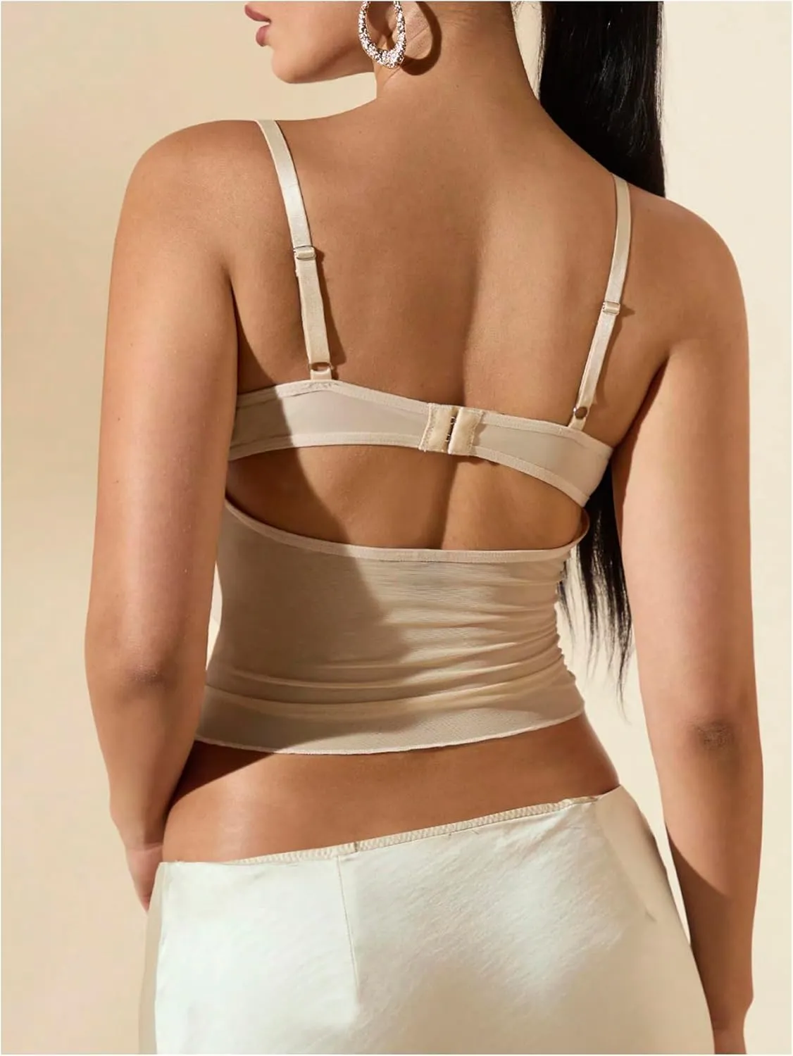 SOLY HUX Women's Floral Lace Trim Camisole Spaghetti Strap Fitted Shirt Top Summer Crop Cami Tops