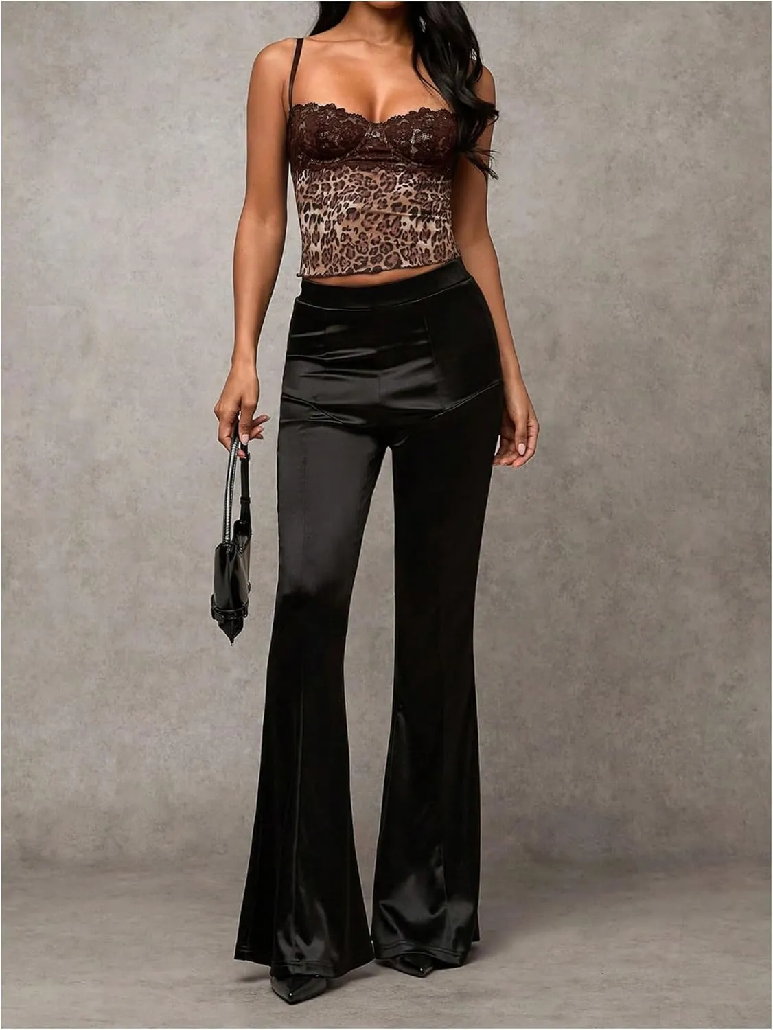 SOLY HUX Women's Floral Lace Trim Camisole Spaghetti Strap Fitted Shirt Top Summer Crop Cami Tops
