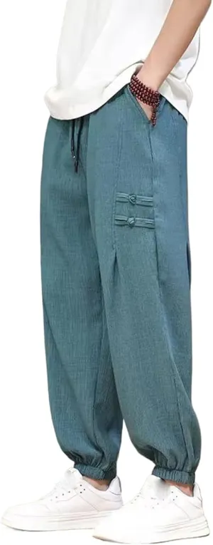 Spring Summer Pants Men Elastic Waist Casual Harem Pant Loose Sweatpants Traditional Chinese Trousers Pantalons