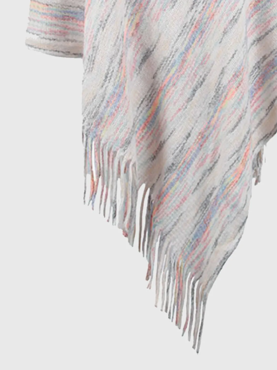 Stroll Down The Lane Fringe Hem Hooded Poncho