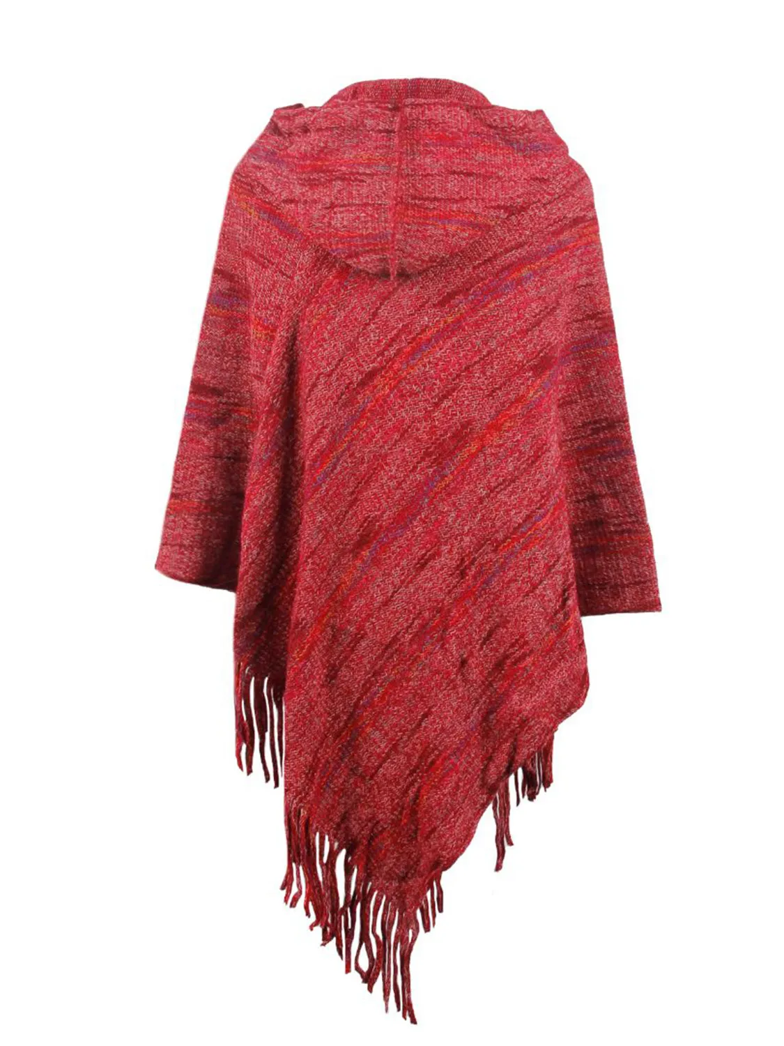 Stroll Down The Lane Fringe Hem Hooded Poncho