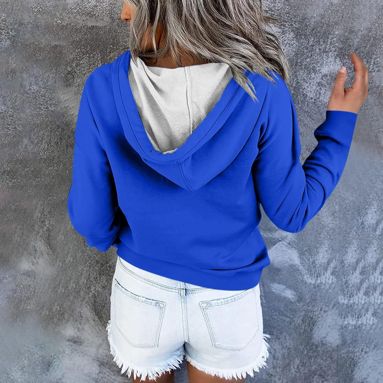 sweatshirts for women oversized hoodies fashion long sleeve button pullover sweater tops 2024 fall winter clothes