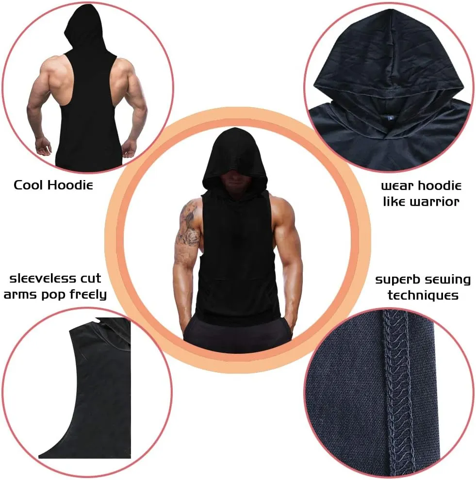 SZKANI Mens Skull Print Sleeveless Fitness Vest Bodybuilding Stringers Workout Tank Tops