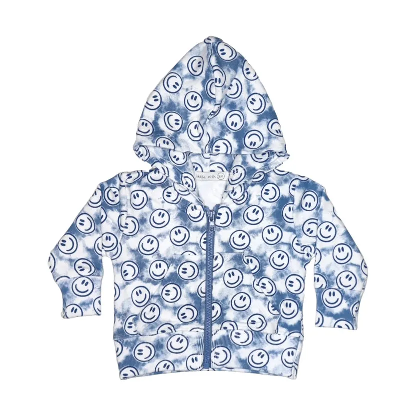 Tie Dye Smile Zip Hoodie