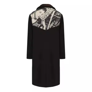 Tie-Dye Wool Two-in-One Asymmetric Riser Coat