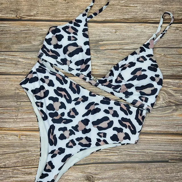 Triangle Leopard Print Bikinis 4 Colors Bathing Suit