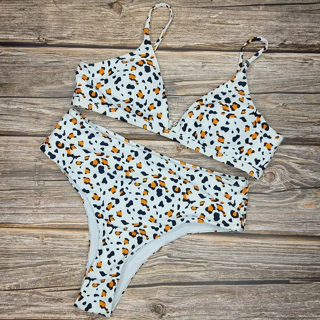 Triangle Leopard Print Bikinis 4 Colors Bathing Suit