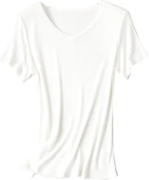 TulipSilk Women's Silk T-Shirt Luxury Short Tops