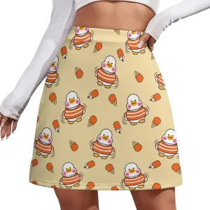 Vintage Dinosaur Heat Skulls Women's High Waist Stretchy Mini Skirt Elastic Summer Casual Above Knee Basic