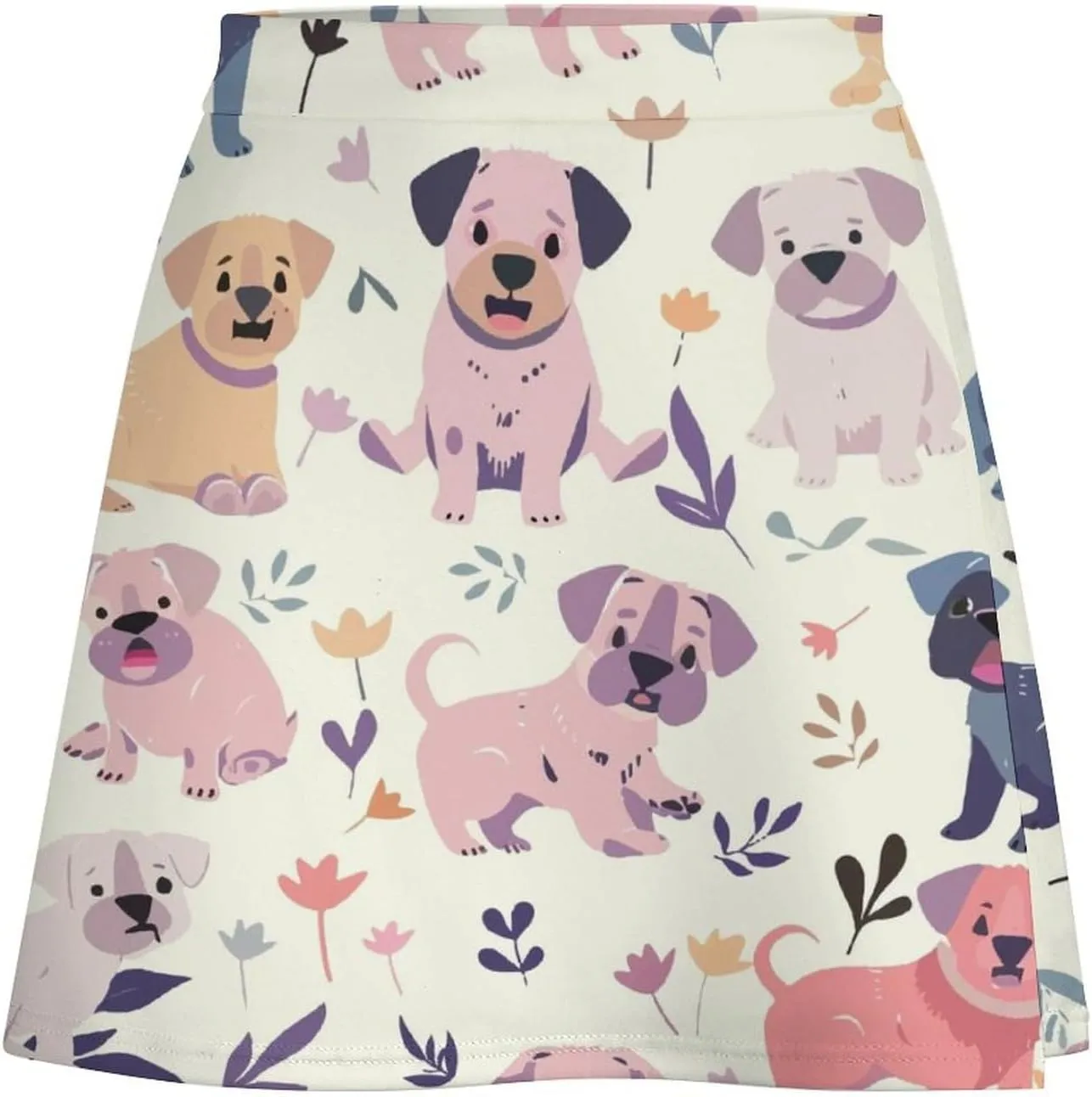 Vintage Dinosaur Heat Skulls Women's High Waist Stretchy Mini Skirt Elastic Summer Casual Above Knee Basic