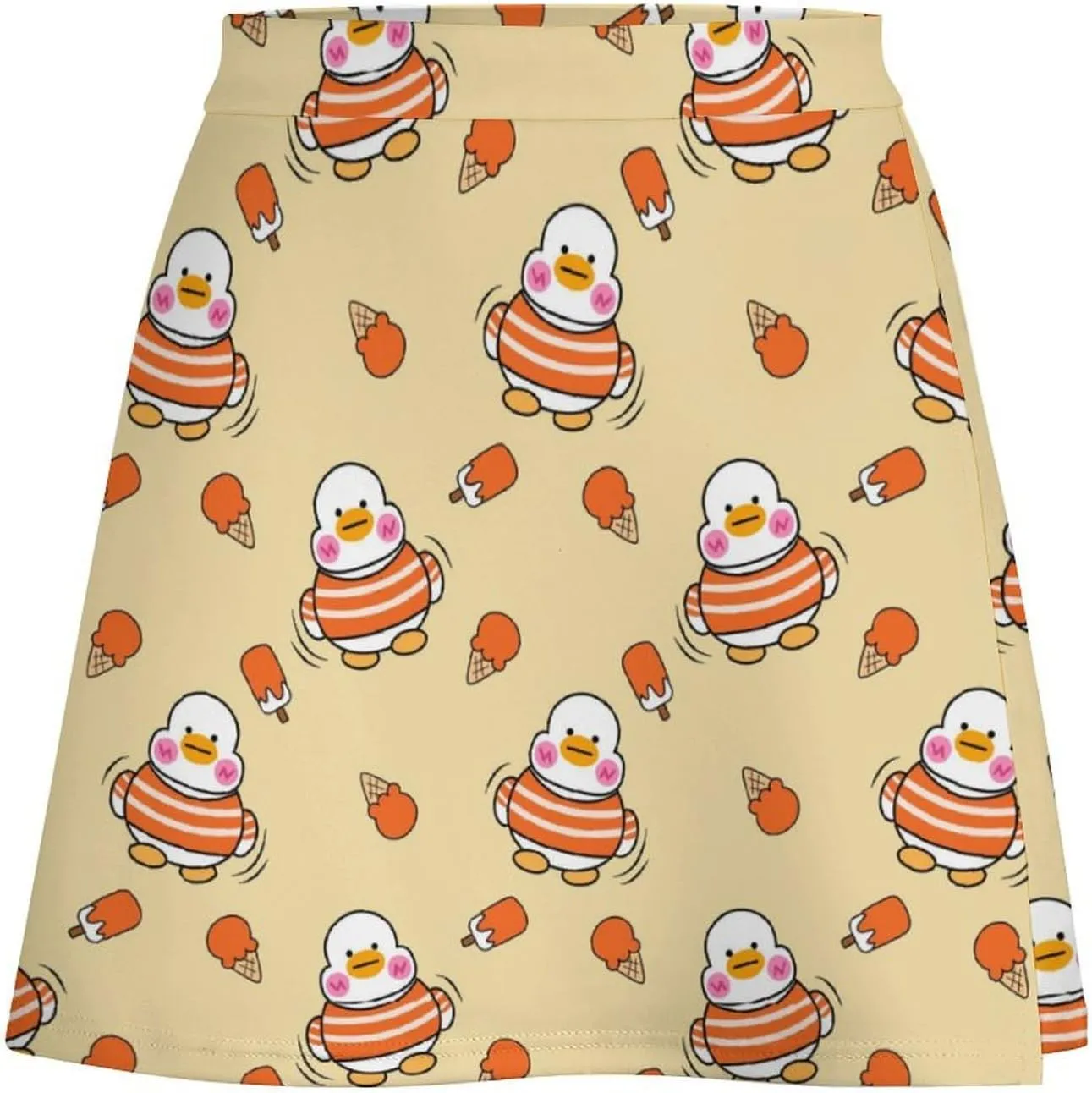 Vintage Dinosaur Heat Skulls Women's High Waist Stretchy Mini Skirt Elastic Summer Casual Above Knee Basic