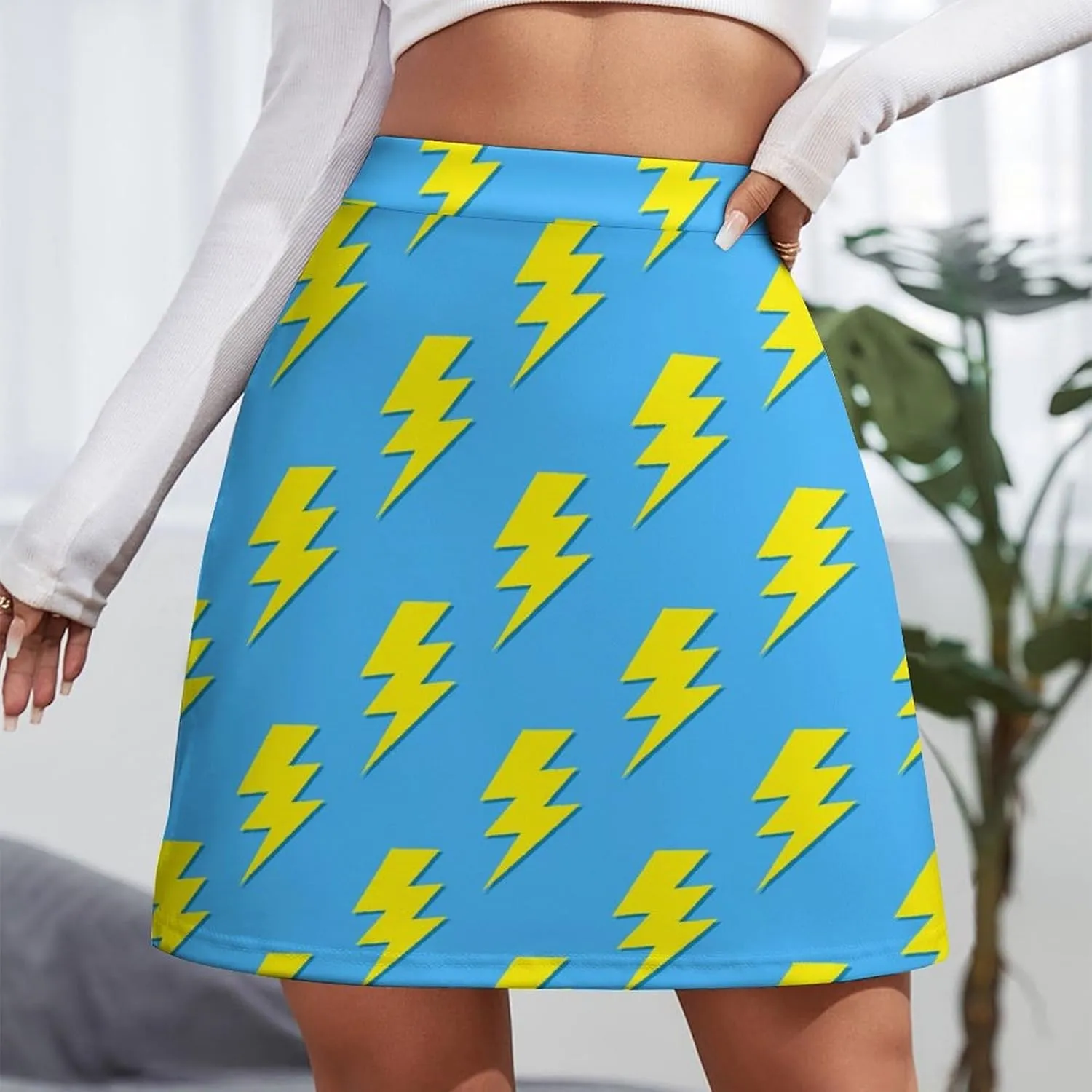 Vintage Dinosaur Heat Skulls Women's High Waist Stretchy Mini Skirt Elastic Summer Casual Above Knee Basic