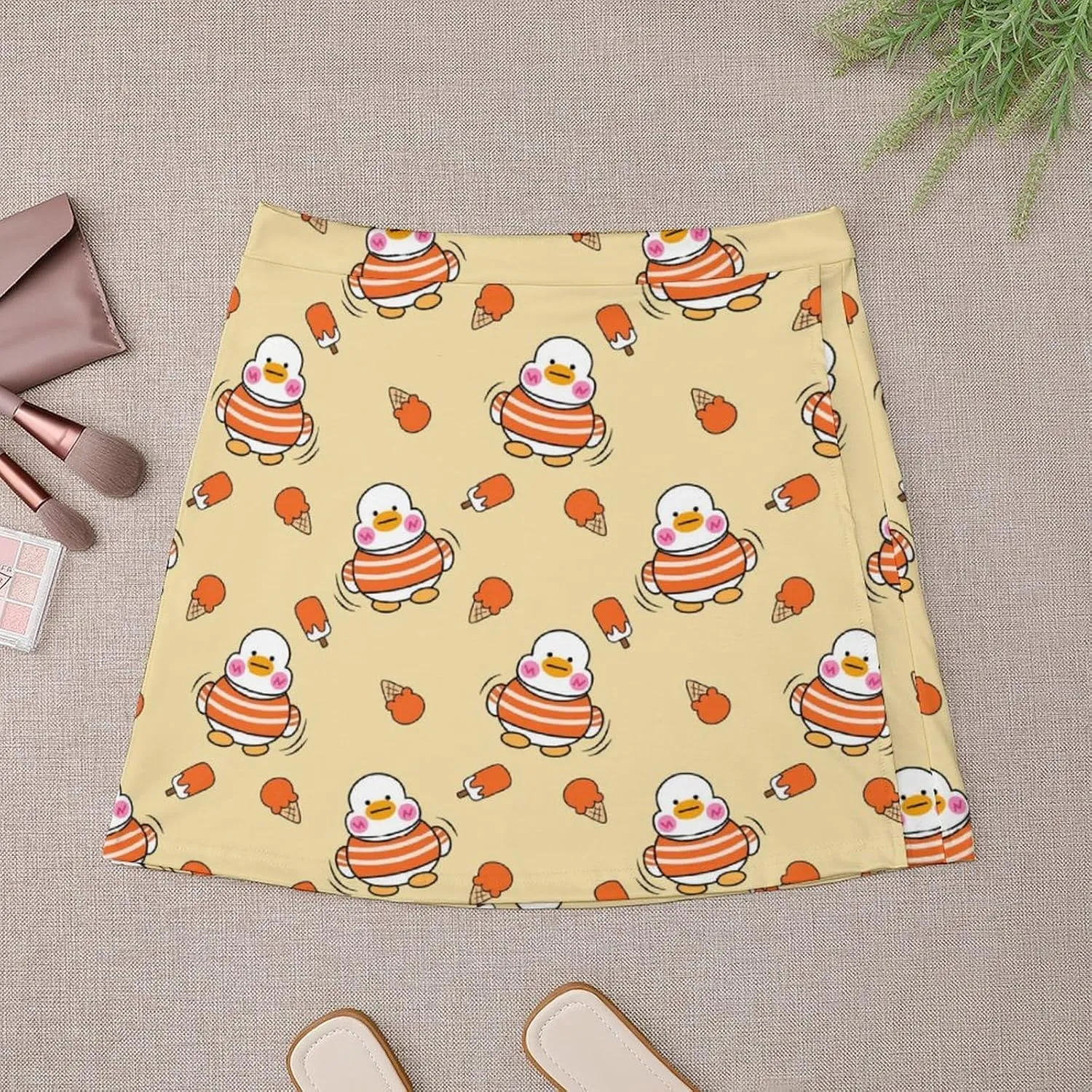 Vintage Dinosaur Heat Skulls Women's High Waist Stretchy Mini Skirt Elastic Summer Casual Above Knee Basic