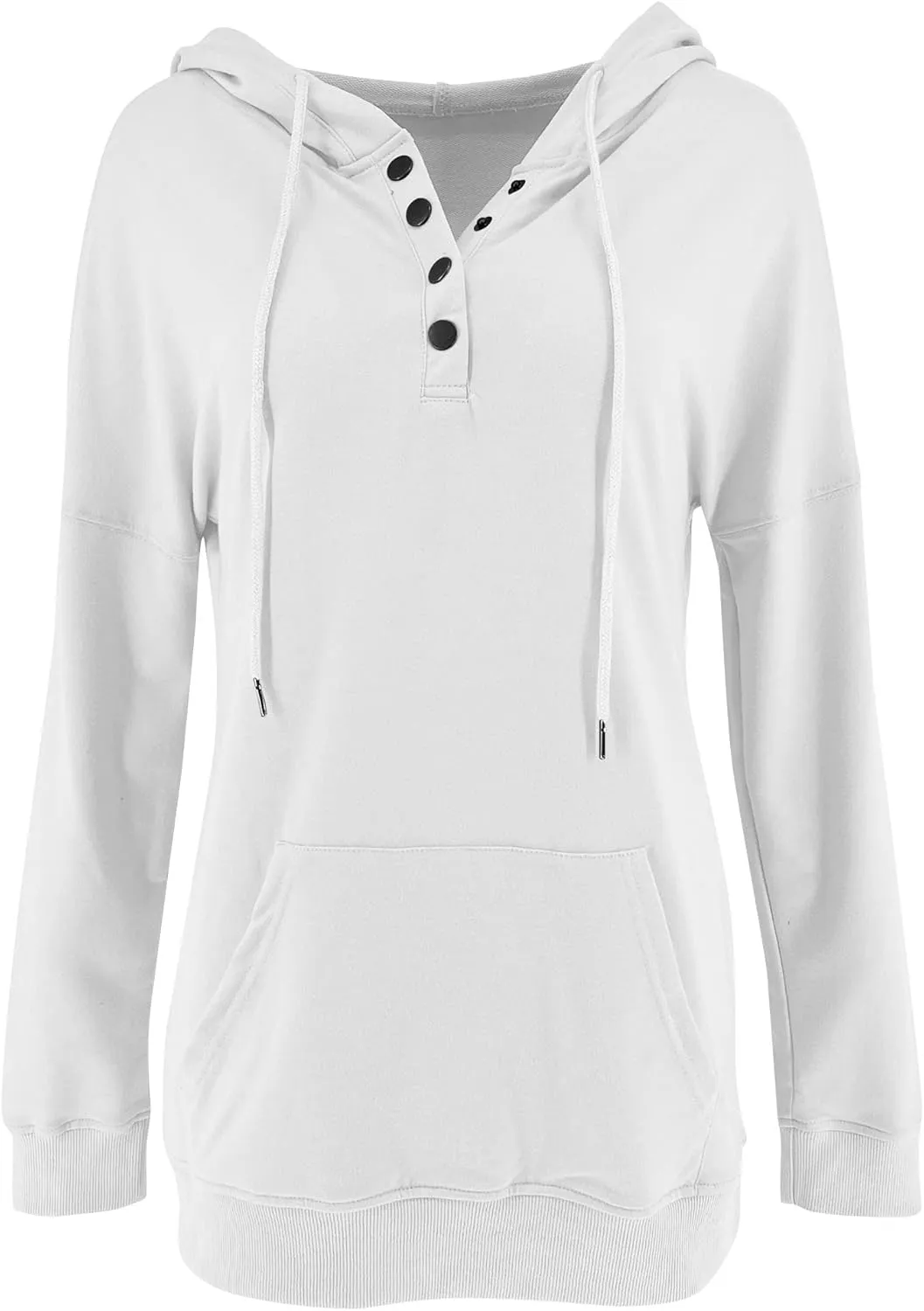 Vivitulip Women's Pullover Hoodies Tops Casual Button Down Long Sleeve Sweatshirts With Pocket