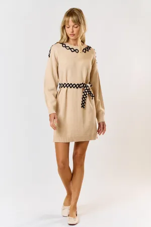 Waist Tie Sweater Dress