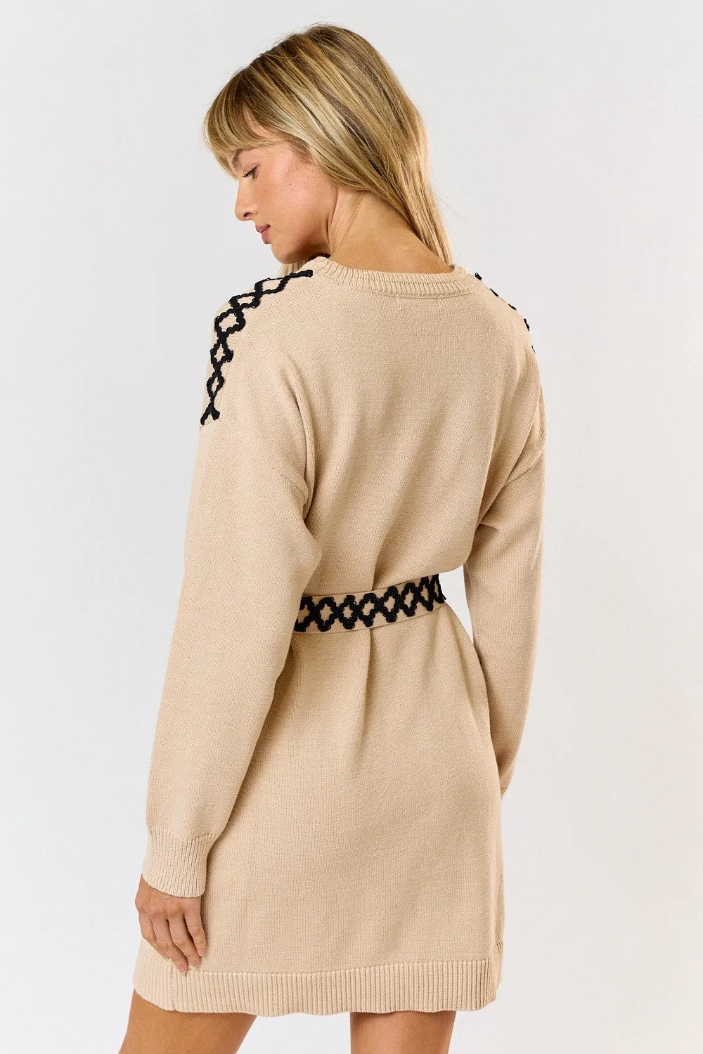 Waist Tie Sweater Dress