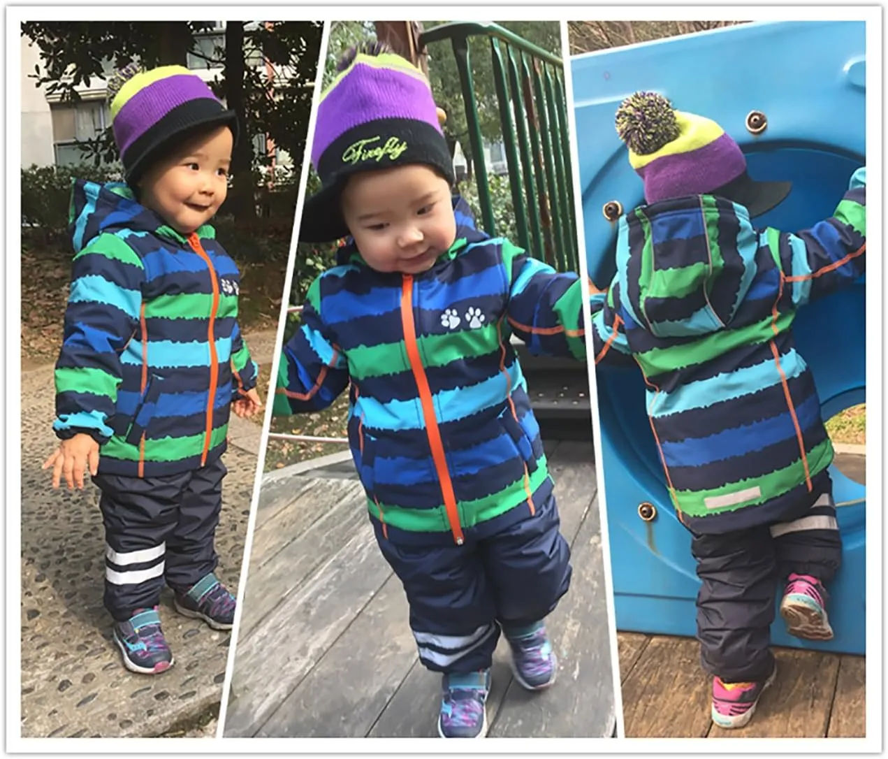 Warm Windbreaker Jacket for Kids Fleece Lined Hoodie 18M-7T