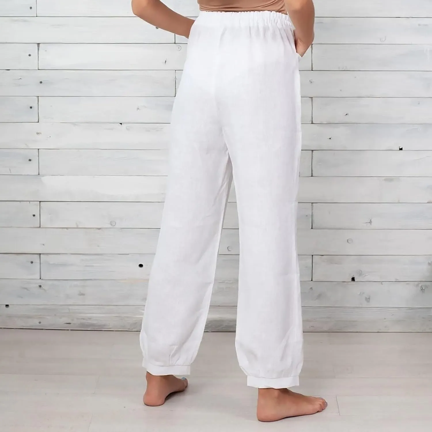 Women Casual High Waist Pants Summer Solid Long Palazzo Pants Beach Trousers Loose Business Work Office Trousers