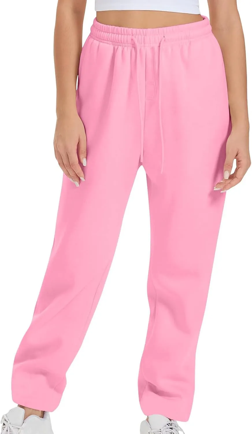 Women Drawstring Sweatpants Elastic Waist Sweatpant Plus Thick Trousers Solid Workout Pants Multi Pockets Fall Pant