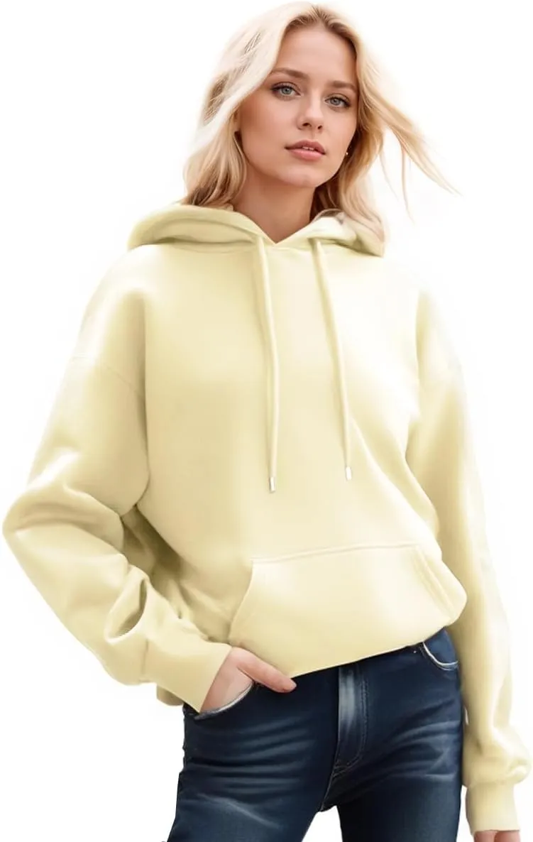 Women Hooded Sweatshirts Fashion Hoodies Long Sleeve Pockets Drawstring Pullover Sweater Tops