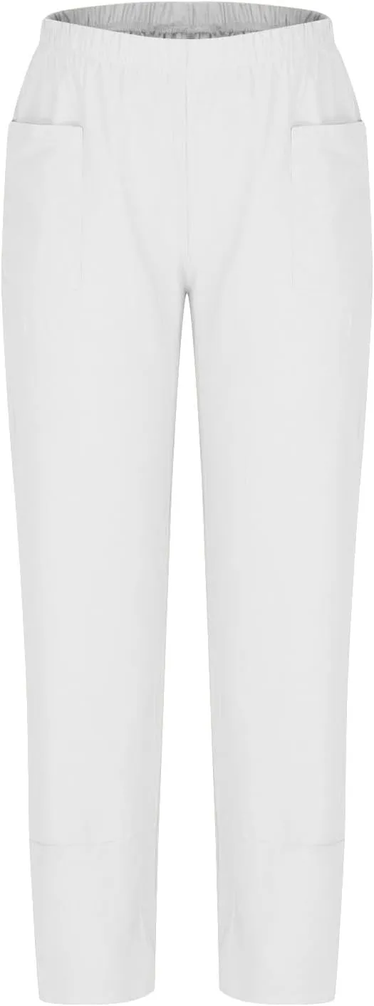 Women Linen Pants 2025 Summer Wide Leg Harem Beach Trousers Casual Loose Fit High Waist Flowy Palazzo with Pockets