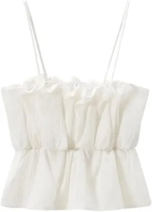 Women Solid Camisole Tops Spaghetti Strap Straight Neck Sleeveless Casual Camis Top