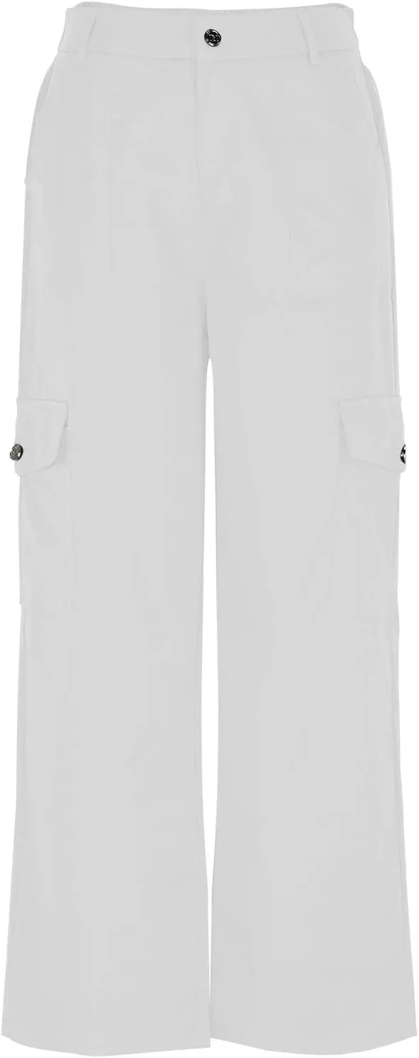 Womens Cargo Pants High Waist Baggy Cargo Jeans Flap Pocket Denim Pants Casual Straight Leg Trousers Y2K Streetwear