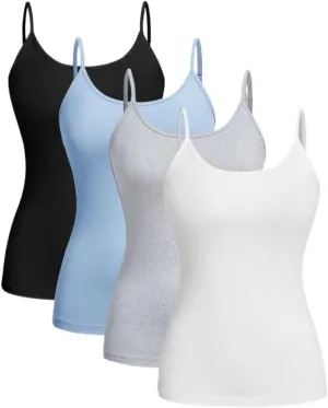 Womens Sleeveless Camisole Tank Tops Blouse Spaghetti Strap Casual Slimming Fit Cami Top