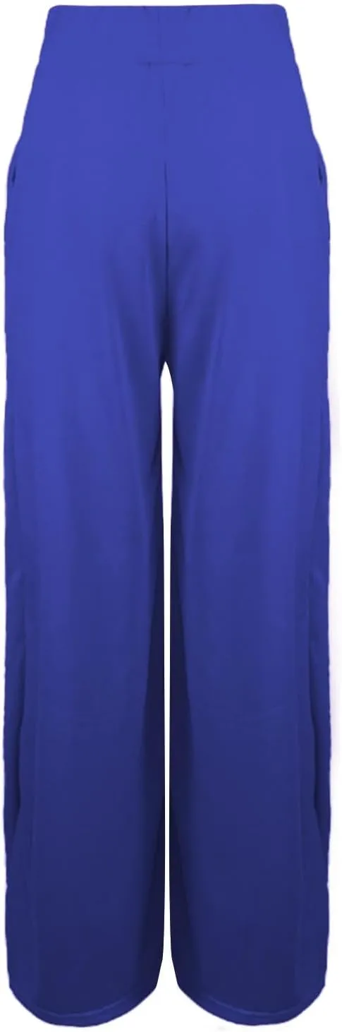 Women's Solid Cotton Linen Wide Leg Pants High Waisted Beach Comfy Casual Baggy Trousers Summer Lounge Straight Leg Pants